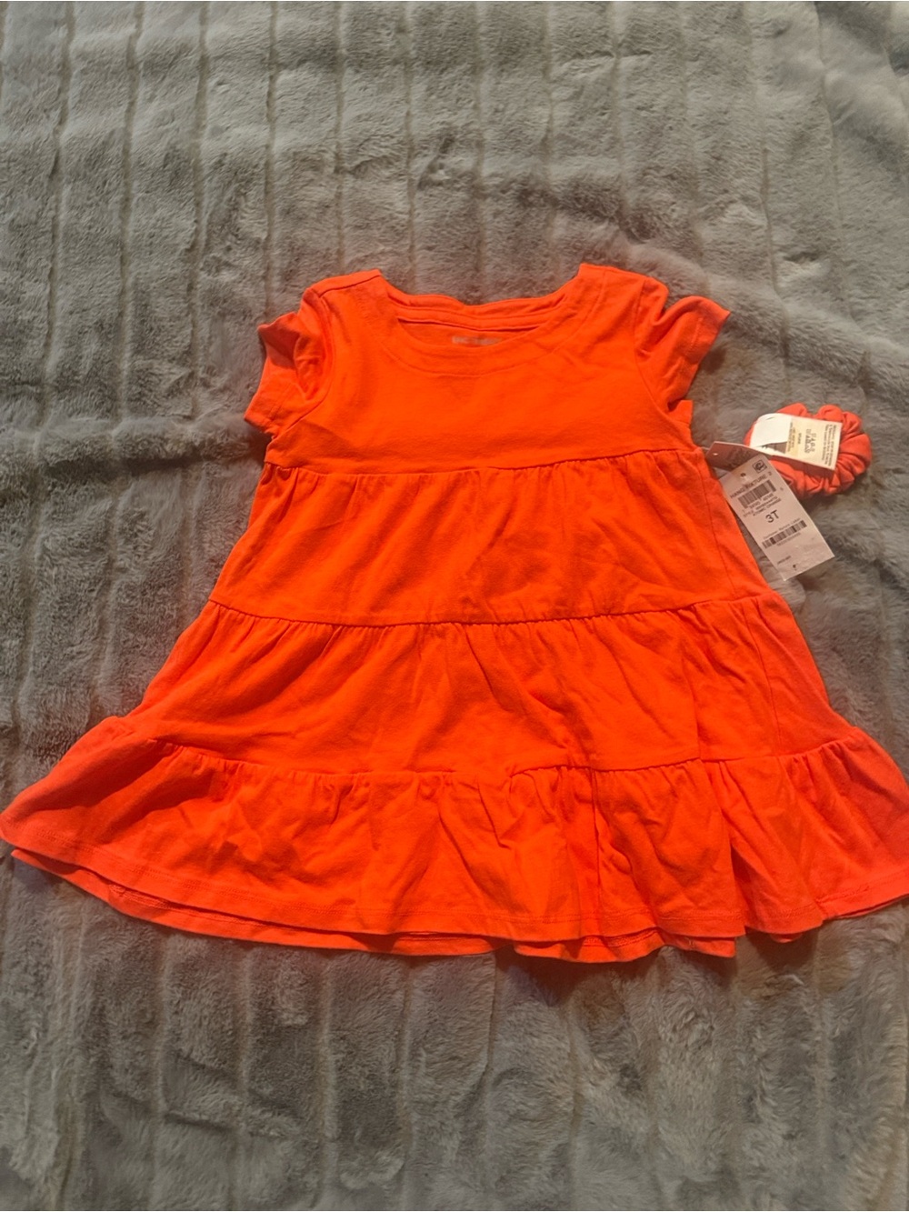 Epic Threads Bright Orange Tiered Short Sleeve Girls Dress